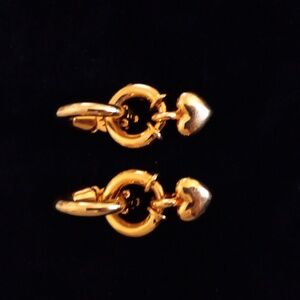 ST JOHN Vintage Gold- Tone Heart Dangle Earrings